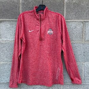 Ohio State Buckeyes Women's L Nike Element 1/4 Zip Thumbholes  Running Shirt